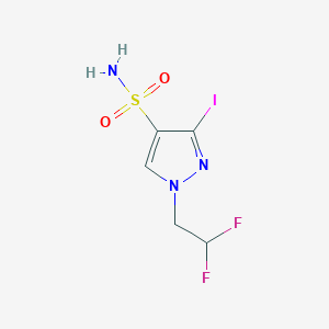 molecular formula C5H6F2IN3O2S B2860972 1-(2,2-Difluoroethyl)-3-iodopyrazole-4-sulfonamide CAS No. 1946817-04-4