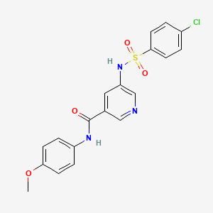 molecular formula C19H16ClN3O4S B2860974 5-(4-chlorophenylsulfonamido)-N-(4-methoxyphenyl)nicotinamide CAS No. 878060-35-6