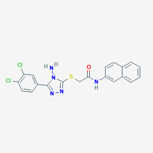 molecular formula C20H15Cl2N5OS B286098 2-{[4-amino-5-(3,4-dichlorophenyl)-4H-1,2,4-triazol-3-yl]sulfanyl}-N-(naphthalen-2-yl)acetamide 