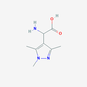 molecular formula C8H13N3O2 B2860982 2-amino-2-(1,3,5-trimethylpyrazol-4-yl)acetic Acid CAS No. 1025555-34-3