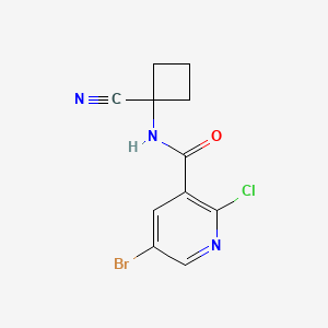 molecular formula C11H9BrClN3O B2861004 5-bromo-2-chloro-N-(1-cyanocyclobutyl)pyridine-3-carboxamide CAS No. 1457398-49-0