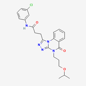 molecular formula C24H26ClN5O3 B2861007 N-(3-chlorophenyl)-3-{5-oxo-4-[3-(propan-2-yloxy)propyl]-4H,5H-[1,2,4]triazolo[4,3-a]quinazolin-1-yl}propanamide CAS No. 902932-49-4