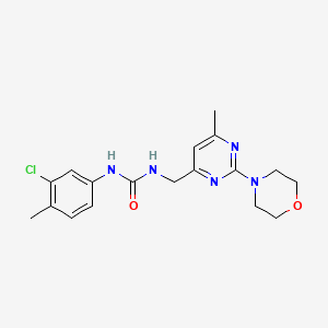 molecular formula C18H22ClN5O2 B2861010 1-(3-Chloro-4-methylphenyl)-3-((6-methyl-2-morpholinopyrimidin-4-yl)methyl)urea CAS No. 1797082-19-9