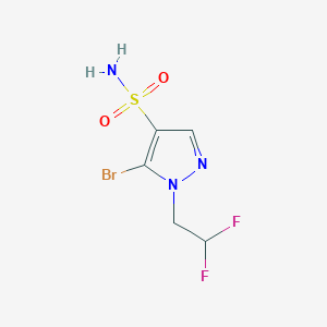 molecular formula C5H6BrF2N3O2S B2861011 5-Bromo-1-(2,2-difluoroethyl)pyrazole-4-sulfonamide CAS No. 1946822-82-7