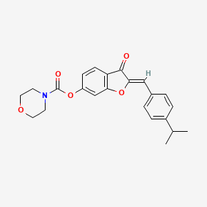 (Z)-2-(4-isopropylbenzylidene)-3-oxo-2,3-dihydrobenzofuran-6-yl morpholine-4-carboxylate