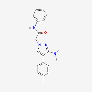 molecular formula C20H22N4O B2861018 2-(3-(二甲氨基)-4-(对甲苯基)-1H-吡唑-1-基)-N-苯基乙酰胺 CAS No. 1286713-10-7