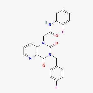 molecular formula C22H16F2N4O3 B2861020 2-(3-(4-fluorobenzyl)-2,4-dioxo-3,4-dihydropyrido[3,2-d]pyrimidin-1(2H)-yl)-N-(2-fluorophenyl)acetamide CAS No. 921799-97-5