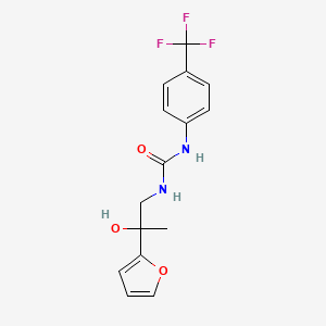 molecular formula C15H15F3N2O3 B2861023 1-(2-(呋喃-2-基)-2-羟基丙基)-3-(4-(三氟甲基)苯基)脲 CAS No. 1396874-57-9