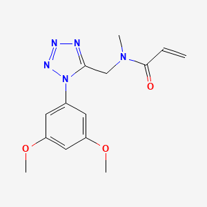 molecular formula C14H17N5O3 B2861025 N-{[1-(3,5-dimethoxyphenyl)-1H-1,2,3,4-tetrazol-5-yl]methyl}-N-methylprop-2-enamide CAS No. 2094750-19-1