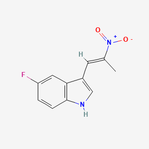 molecular formula C11H9FN2O2 B2861027 (E)-5-fluoro-3-(2-nitroprop-1-en-1-yl)-1H-indole CAS No. 1895-00-7