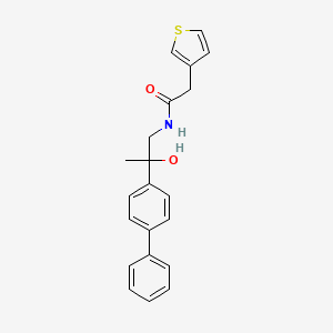 molecular formula C21H21NO2S B2861033 N-(2-([1,1'-biphenyl]-4-yl)-2-hydroxypropyl)-2-(thiophen-3-yl)acetamide CAS No. 1795299-17-0