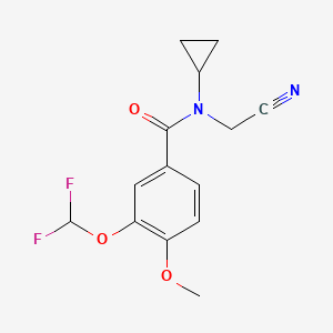 molecular formula C14H14F2N2O3 B2861037 N-(cyanomethyl)-N-cyclopropyl-3-(difluoromethoxy)-4-methoxybenzamide CAS No. 1252544-42-5