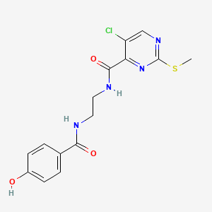 N-(2-{[5-chloro-2-(methylsulfanyl)pyrimidin-4-yl]formamido}ethyl)-4-hydroxybenzamide