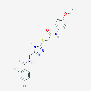molecular formula C21H21Cl2N5O3S B286104 2,4-dichloro-N-{[5-({2-[(4-ethoxyphenyl)amino]-2-oxoethyl}sulfanyl)-4-methyl-4H-1,2,4-triazol-3-yl]methyl}benzamide 
