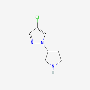 molecular formula C7H10ClN3 B2861040 4-氯-1-(吡咯烷-3-基)-1H-吡唑 CAS No. 1249269-25-7