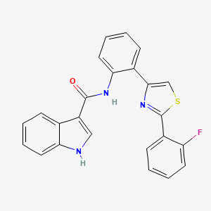 molecular formula C24H16FN3OS B2861053 N-(2-(2-(2-fluorophenyl)thiazol-4-yl)phenyl)-1H-indole-3-carboxamide CAS No. 1797367-07-7