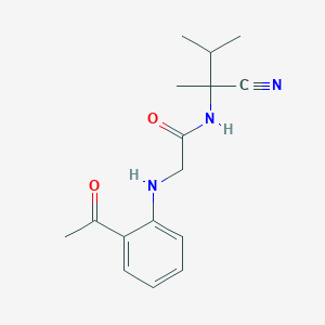 molecular formula C16H21N3O2 B2861054 2-[(2-acetylphenyl)amino]-N-(1-cyano-1,2-dimethylpropyl)acetamide CAS No. 1210777-07-3