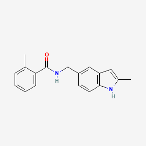 2-methyl-N-((2-methyl-1H-indol-5-yl)methyl)benzamide