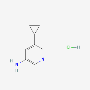 molecular formula C8H11ClN2 B2861061 5-环丙基吡啶-3-胺；盐酸盐 CAS No. 2445792-89-0