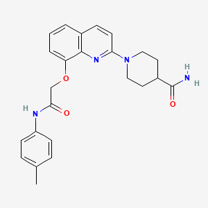 molecular formula C24H26N4O3 B2861062 1-(8-(2-Oxo-2-(p-tolylamino)ethoxy)quinolin-2-yl)piperidine-4-carboxamide CAS No. 921512-08-5