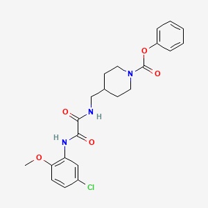 molecular formula C22H24ClN3O5 B2861072 4-((2-((5-氯-2-甲氧基苯基)氨基)-2-氧代乙酰氨基)甲基)哌啶-1-甲酸苯酯 CAS No. 1235044-69-5