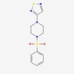 molecular formula C12H14N4O2S2 B2861079 1-(Benzenesulfonyl)-4-(1,2,5-thiadiazol-3-yl)piperazine CAS No. 2097883-62-8