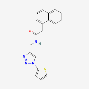 molecular formula C19H16N4OS B2861081 2-(naphthalen-1-yl)-N-{[1-(thiophen-2-yl)-1H-1,2,3-triazol-4-yl]methyl}acetamide CAS No. 2034533-56-5