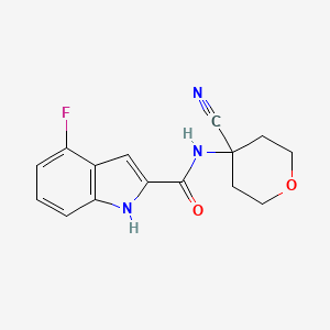 molecular formula C15H14FN3O2 B2861083 N-(4-cyanooxan-4-yl)-4-fluoro-1H-indole-2-carboxamide CAS No. 1375951-49-7