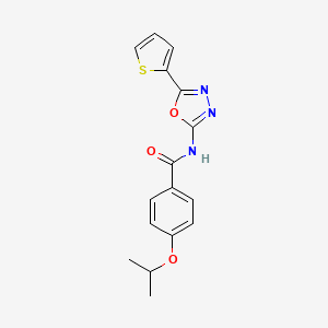 4-propan-2-yloxy-N-(5-thiophen-2-yl-1,3,4-oxadiazol-2-yl)benzamide
