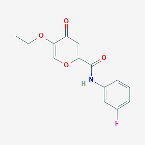 5-ethoxy-N-(3-fluorophenyl)-4-oxo-4H-pyran-2-carboxamide