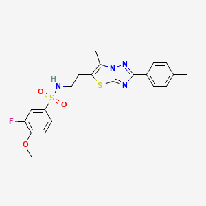 3-fluoro-4-methoxy-N-(2-(6-methyl-2-(p-tolyl)thiazolo[3,2-b][1,2,4]triazol-5-yl)ethyl)benzenesulfonamide