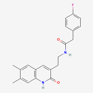 N-[2-(6,7-dimethyl-2-oxo-1H-quinolin-3-yl)ethyl]-2-(4-fluorophenyl)acetamide