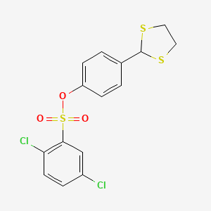 molecular formula C15H12Cl2O3S3 B2861111 4-(1,3-Dithiolan-2-yl)phenyl 2,5-dichlorobenzenesulfonate CAS No. 298216-04-3