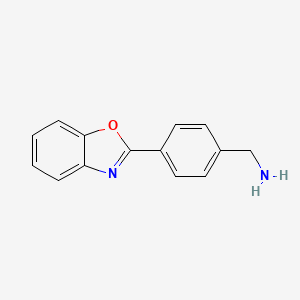 molecular formula C14H12N2O B2861115 4-苯并恶唑-2-基-苄胺 CAS No. 760111-76-0