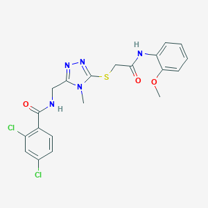 molecular formula C20H19Cl2N5O3S B286112 2,4-dichloro-N-{[5-({2-[(2-methoxyphenyl)amino]-2-oxoethyl}sulfanyl)-4-methyl-4H-1,2,4-triazol-3-yl]methyl}benzamide 