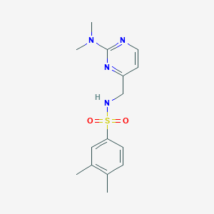 molecular formula C15H20N4O2S B2861123 N-((2-(dimethylamino)pyrimidin-4-yl)methyl)-3,4-dimethylbenzenesulfonamide CAS No. 1797082-69-9