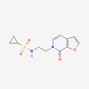 molecular formula C12H14N2O4S B2861126 N-(2-(7-oxofuro[2,3-c]pyridin-6(7H)-yl)ethyl)cyclopropanesulfonamide CAS No. 2034273-77-1