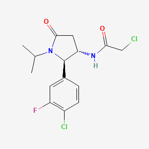 molecular formula C15H17Cl2FN2O2 B2861127 2-Chloro-N-[(2R,3S)-2-(4-chloro-3-fluorophenyl)-5-oxo-1-propan-2-ylpyrrolidin-3-yl]acetamide CAS No. 2411178-33-9