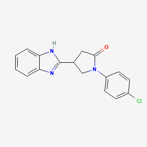 molecular formula C17H14ClN3O B2861128 4-(1H-苯并咪唑-2-基)-1-(4-氯苯基)吡咯烷-2-酮 CAS No. 882408-82-4