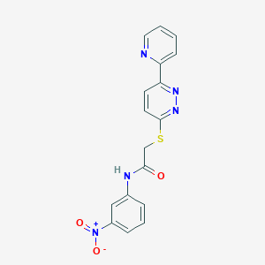 molecular formula C17H13N5O3S B2861129 N-(3-nitrophenyl)-2-(6-pyridin-2-ylpyridazin-3-yl)sulfanylacetamide CAS No. 894003-15-7