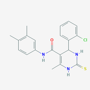 molecular formula C20H20ClN3OS B2861130 4-(2-氯苯基)-N-(3,4-二甲苯基)-6-甲基-2-硫代-1,2,3,4-四氢嘧啶-5-甲酰胺 CAS No. 406690-72-0