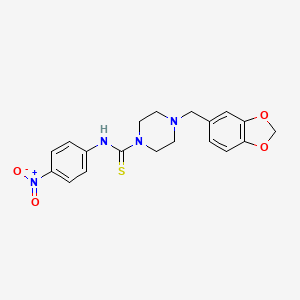 4-(1,3-benzodioxol-5-ylmethyl)-N-(4-nitrophenyl)piperazine-1-carbothioamide