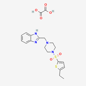 molecular formula C20H24N4O6S2 B2861132 2-((4-((5-ethylthiophen-2-yl)sulfonyl)piperazin-1-yl)methyl)-1H-benzo[d]imidazole oxalate CAS No. 1351612-84-4