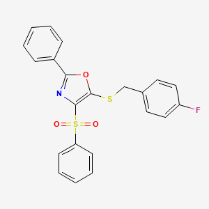 5-((4-Fluorobenzyl)thio)-2-phenyl-4-(phenylsulfonyl)oxazole