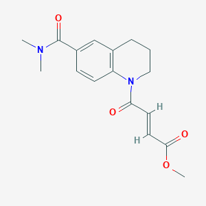 molecular formula C17H20N2O4 B2861135 Methyl (E)-4-[6-(dimethylcarbamoyl)-3,4-dihydro-2H-quinolin-1-yl]-4-oxobut-2-enoate CAS No. 2411326-71-9