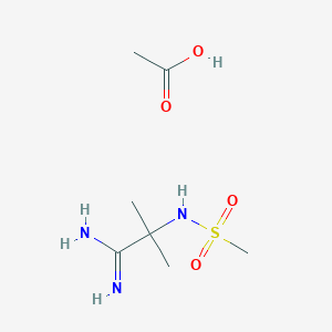 molecular formula C7H17N3O4S B2861136 2-Methyl-2-(methylsulfonamido)propanimidamide acetate CAS No. 2138072-54-3