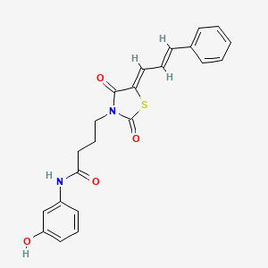 4-((Z)-2,4-dioxo-5-((E)-3-phenylallylidene)thiazolidin-3-yl)-N-(3-hydroxyphenyl)butanamide