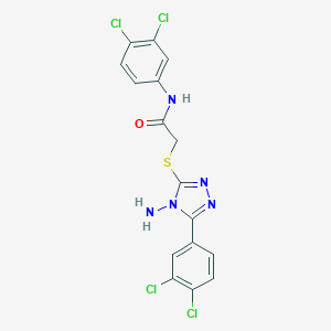 molecular formula C16H11Cl4N5OS B286114 2-{[4-amino-5-(3,4-dichlorophenyl)-4H-1,2,4-triazol-3-yl]sulfanyl}-N-(3,4-dichlorophenyl)acetamide 
