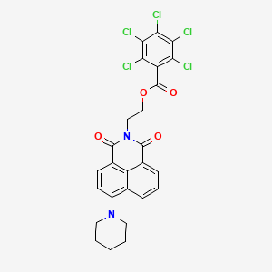 molecular formula C26H19Cl5N2O4 B2861140 2-(1,3-dioxo-6-(piperidin-1-yl)-1H-benzo[de]isoquinolin-2(3H)-yl)ethyl 2,3,4,5,6-pentachlorobenzoate CAS No. 326017-85-0