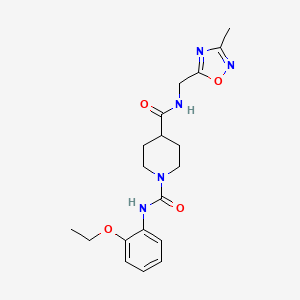 molecular formula C19H25N5O4 B2861144 N1-(2-乙氧苯基)-N4-((3-甲基-1,2,4-恶二唑-5-基)甲基)哌啶-1,4-二甲酰胺 CAS No. 1334375-06-2